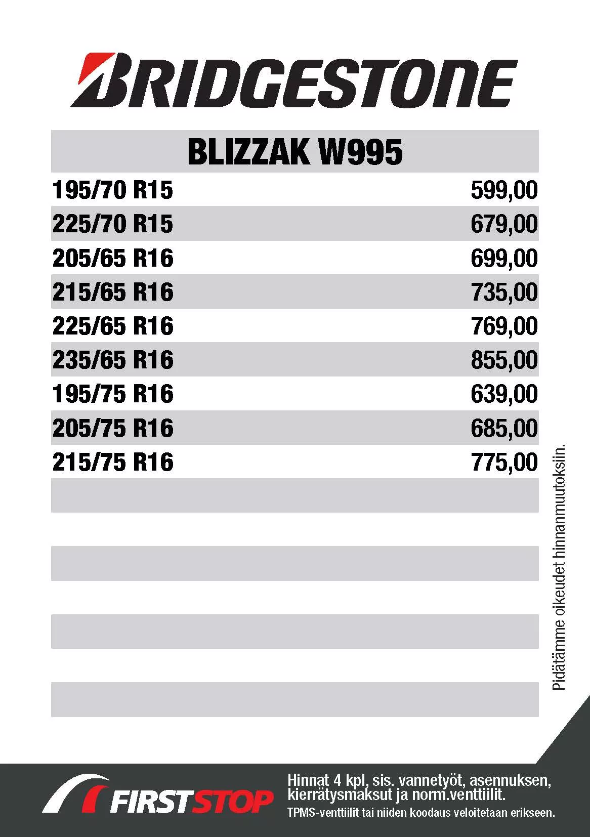 Bridgestone Blizzak W995